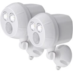Mr. Beams LED-Außenstrahler Mit Bewegungsmelder MB380 Weiß 2er-Pack