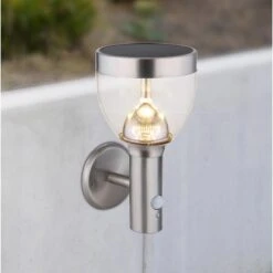 Globo LED-Solaraußenleuchte Für Die Wand Mit Bewegungsmelder Edelstahl -Angebote Licht Welt Store 226034 3749 2