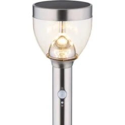 Globo LED-Solaraußenleuchte Mit Erdspieß Und Bewegungsmelder Edelstahl 55 Cm -Angebote Licht Welt Store 226072 3749 5