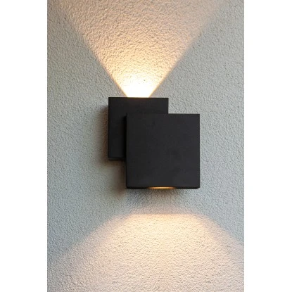 Lutec LED-Außenwandleuchte Rialto 2-flammig Schwarz 19,5 Cm X 19,5 Cm X 6,4 Cm 5 Lutec LED-Außenwandleuchte Rialto 2-flammig Schwarz 19,5 Cm X 19,5 Cm X 6,4 Cm – Bild 5