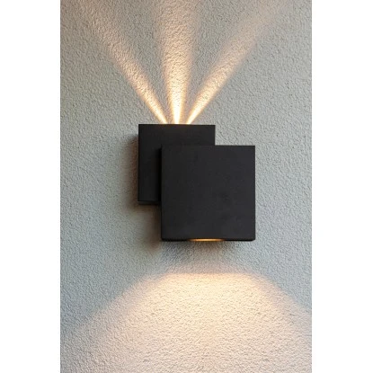 Lutec LED-Außenwandleuchte Rialto 2-flammig Schwarz 19,5 Cm X 19,5 Cm X 6,4 Cm 7 Lutec LED-Außenwandleuchte Rialto 2-flammig Schwarz 19,5 Cm X 19,5 Cm X 6,4 Cm – Bild 7