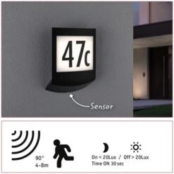 Paulmann LED-Outdoor-Wandleuchte Padea 230 V Mit Sensor Anthrazit 22 Paulmann LED-Outdoor-Wandleuchte Padea 230 V Mit Sensor Anthrazit -Angebote Licht Welt Store 4000870945094 2425 AI 09