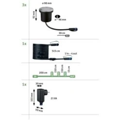 Paulmann LED-Outdoor-Bodeneinbaustrahler Floor Plug & Shine 3 Stk Ø 9,8 Cm -Angebote Licht Welt Store 4000870947173 2425 VM 05