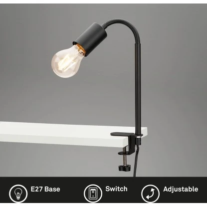 Briloner Klemmleuchte Krampo Schwarz 2 Briloner Klemmleuchte Krampo Schwarz – Bild 2