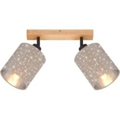 Brilo Spot 2er Stofa Taupe-Holz