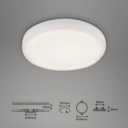 Briloner LED-Einbauleuchte Plat Weiß Ø 10 Cm Neutralweiß 3 Briloner LED-Einbauleuchte Plat Weiß Ø 10 Cm Neutralweiß – Bild 3