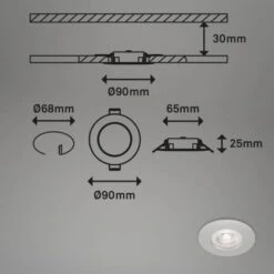 Brilo LED-Einbauleuchte Kulana Dimmbar 4 Stk. Chrom Matt 4,9 W -Angebote Licht Welt Store 4002707421528 1675 7
