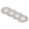 Brilo LED-Einbauleuchte Kulana 4 Stk. Chrom Matt 4,9 W