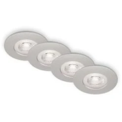 Brilo LED-Einbauleuchte Kulana 4 Stk. Chrom Matt 4,9 W