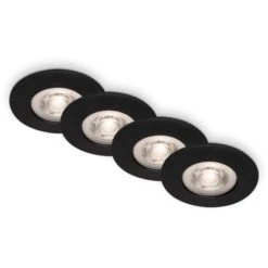 Brilo LED-Einbauleuchte Kulana 4 Stk. Schwarz Matt 4,9 W
