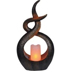 Näve LED-Solar-Dekoleuchte Kerzenflamme Braun