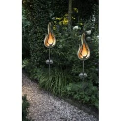 Näve LED-Solar-Erdspieß Flamme Bronze Orange Lichtfarbe Gelb M. Flammeneffekt -Angebote Licht Welt Store 4003222879085 3065 AB 3