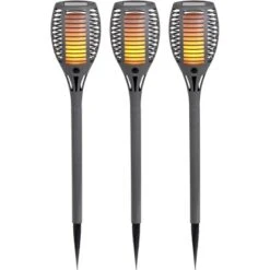Näve LED-Erdspieß Fackel 3er-Set 58 Cm Grau