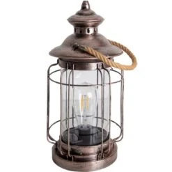 Näve LED-Deko-Solarleuchte Laterne 35 Cm Kupfer Mit Aufhängemöglichkeit