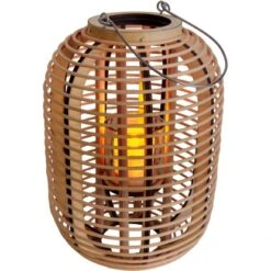 Näve Dekoleuchte Korb Natur 32,5 Cm Inkl. LED-Solar-Kerze -Angebote Licht Welt Store 4003222884997 3065 CU 4