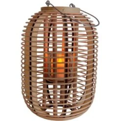 Näve Dekoleuchte Korb Natur 32,5 Cm Inkl. LED-Solar-Kerze -Angebote Licht Welt Store 4003222884997 3065 CU 6