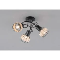 Fischer & Honsel Deckenleuchte Straw 3-flammig Schwarz/Rattan Ø 42 Cm 7 Fischer & Honsel Deckenleuchte Straw 3-flammig Schwarz/Rattan Ø 42 Cm -Angebote Licht Welt Store 4003694210362 1546 A 10