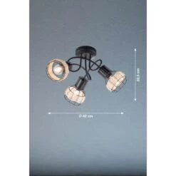 Fischer & Honsel Deckenleuchte Straw 3-flammig Schwarz/Rattan Ø 42 Cm 6 Fischer & Honsel Deckenleuchte Straw 3-flammig Schwarz/Rattan Ø 42 Cm -Angebote Licht Welt Store 4003694210362 1546 VM 09