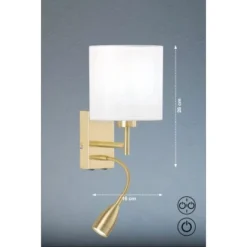 Fischer & Honsel Wandleuchte Dreamer 2-flammig Messing/Weiß -Angebote Licht Welt Store 4003694303125 1546 VM 09