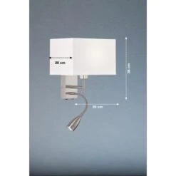 Fischer & Honsel Wandleuchte Dream 2-flammig Nickelfarben/Weiß -Angebote Licht Welt Store 4003694303170 1546 VM 09