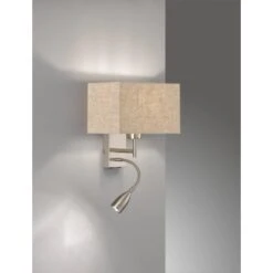 Fischer & Honsel Wandleuchte Dream 2-flammig Nickelfarben/Sand Leinen -Angebote Licht Welt Store 4003694303200 1546 A 10