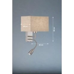 Fischer & Honsel Wandleuchte Dream 2-flammig Nickelfarben/Sand Leinen -Angebote Licht Welt Store 4003694303200 1546 VM 09