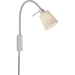 Fischer & Honsel Wandspot Flex Wolke 1-flammig Nickelfarben/Sand Leinen