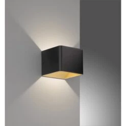 Fischer & Honsel LED-Wandleuchte Dan Schwarz/Gold 10 X 8 Cm -Angebote Licht Welt Store 4003694303422 1546 A 10