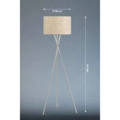 Fischer & Honsel Stehleuchte Wotan 3-flammig Nickelfarben/Sand Leinen -Angebote Licht Welt Store 4003694402644 1546 VM 09