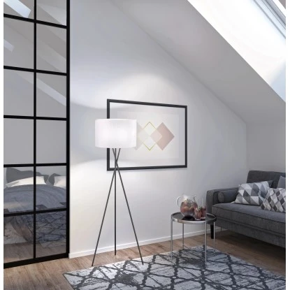 Fischer & Honsel Stehleuchte Wotan 3-flammig Schwarz/Weiß 2 Fischer & Honsel Stehleuchte Wotan 3-flammig Schwarz/Weiß – Bild 2