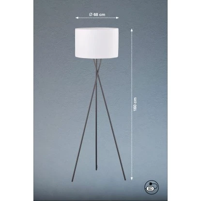 Fischer & Honsel Stehleuchte Wotan 3-flammig Schwarz/Weiß 3 Fischer & Honsel Stehleuchte Wotan 3-flammig Schwarz/Weiß – Bild 3