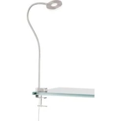 Fischer & Honsel LED-Klemmleuchte Jax Nickelfarben 40-80 Cm