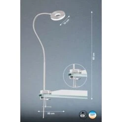Fischer & Honsel LED-Klemmleuchte Jax Nickelfarben 40-80 Cm -Angebote Licht Welt Store 4003694504140 1546 VM 09