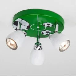 Brilliant LED-Spotrondell Soccer 3-flammig Grün Und Schwarz-Weiß
