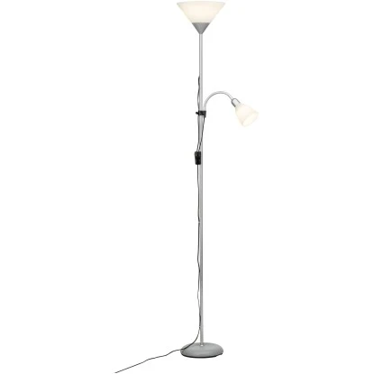 Brilliant LED-Deckenfluter Spari Mit Lesearm Silber Und Weiß 3 Brilliant LED-Deckenfluter Spari Mit Lesearm Silber Und Weiß – Bild 3