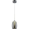 Brilliant LED-Pendelleuchte Metropolis 1-flammig Chrom Und Rauchglas