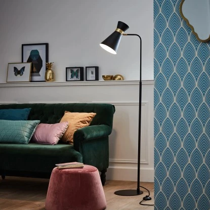 Brilliant Standleuchte Goldy 1-flammig Schwarz Matt Und Gold 1 Brilliant Standleuchte Goldy 1-flammig Schwarz Matt Und Gold