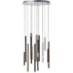 Brilliant Pendelleuchte Cembalo 16-flammig Aluminium Und Schwarz Und Braun -Angebote Licht Welt Store 4004353329647 4731 CU 08
