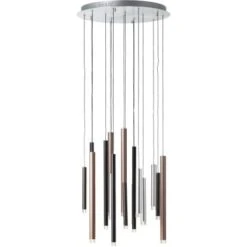 Brilliant Pendelleuchte Cembalo 16-flammig Aluminium Und Schwarz Und Braun -Angebote Licht Welt Store 4004353329647 4731 S 01