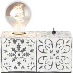 Brilliant Tischlampe Vagos Schwarz-Weiß 10 X 20 Cm