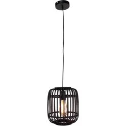 Brilliant Pendelleuchte Woodrow 1-flammig Schwarz