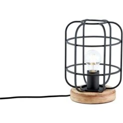 Brilliant Tischleuchte Gwen Holz Und Schwarz Korund -Angebote Licht Welt Store 4004353379451 4731 CU 03