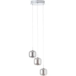 Brilliant LED-Pendelleuchte Rafa Rondell 3-flammig Chrom Und Rauchglas -Angebote Licht Welt Store 4004353379666 4731 CU 02