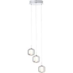 Brilliant LED-Pendelleuchte Rafa Rondell 3-flammig Chrom Und Rauchglas -Angebote Licht Welt Store 4004353379666 4731 S 01