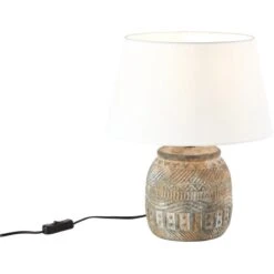 Brilliant Tischlampe Amadora Weiß-Braun -Angebote Licht Welt Store 4004353380051 1079 4