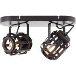 Brilliant Deckenstrahler Woodrow 2-flammig Schwarz -Angebote Licht Welt Store 4004353391293 4731 CU 03