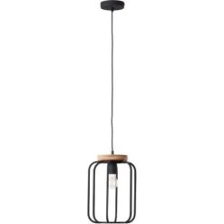 Brilliant Pendelleuchte Tosh 1-flammig Holz Und Schwarz Korund -Angebote Licht Welt Store 4004353395338 4731 CU 02