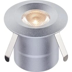 LED Bodeneinbauleuchte Budoni Rund Silber 5 Stück