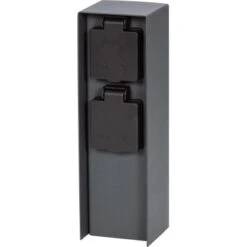 2-fach Steckdosensäule IP44 Anthrazit