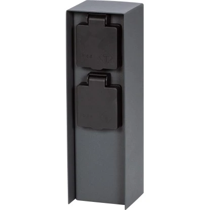 2-fach Steckdosensäule IP44 Anthrazit 1 2-fach Steckdosensäule IP44 Anthrazit